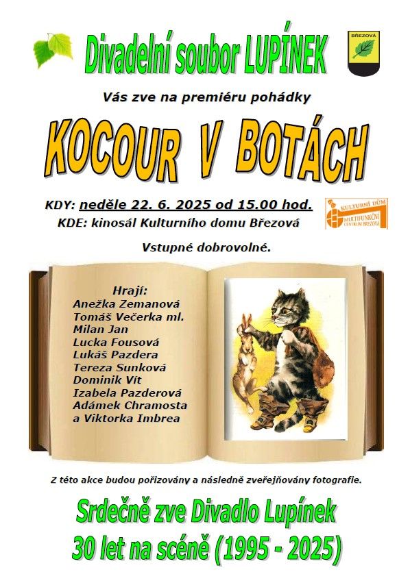 Divadelní představení souboru LUPÍNEK - Kocour v botách