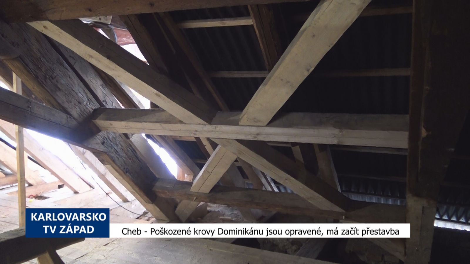 Cheb: Poškozené krovy Dominikánu jsou opravené, má začít přestavba (TV Západ)