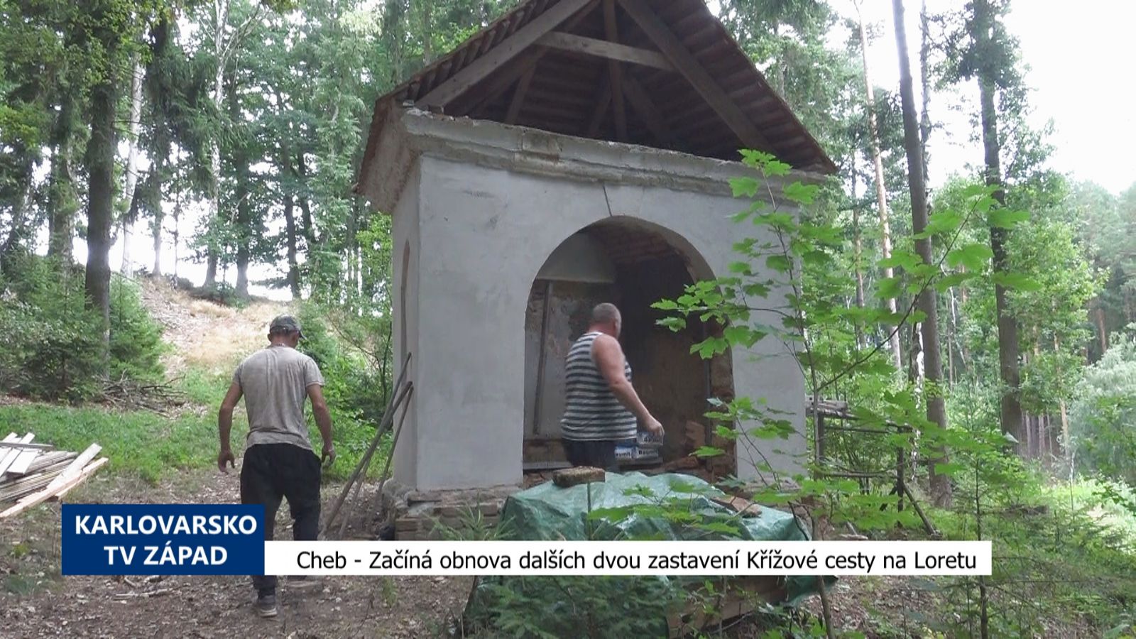 Cheb: Začíná obnova dalších dvou zastavení Křížové cesty na Loretu (TV Západ)