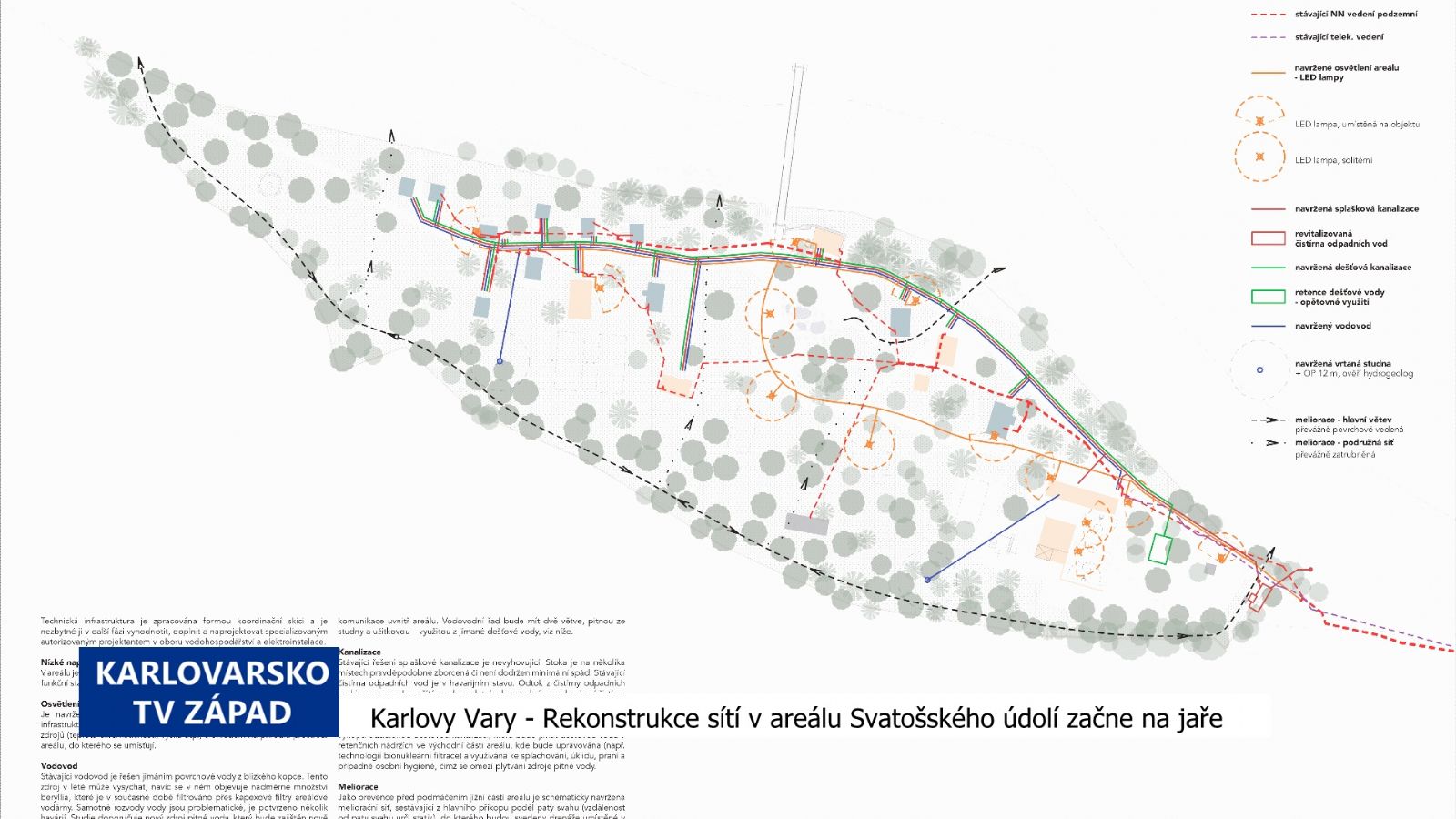 Karlovy Vary: Rekonstrukce sítí v areálu Svatošského údolí začne na jaře (TV Západ)