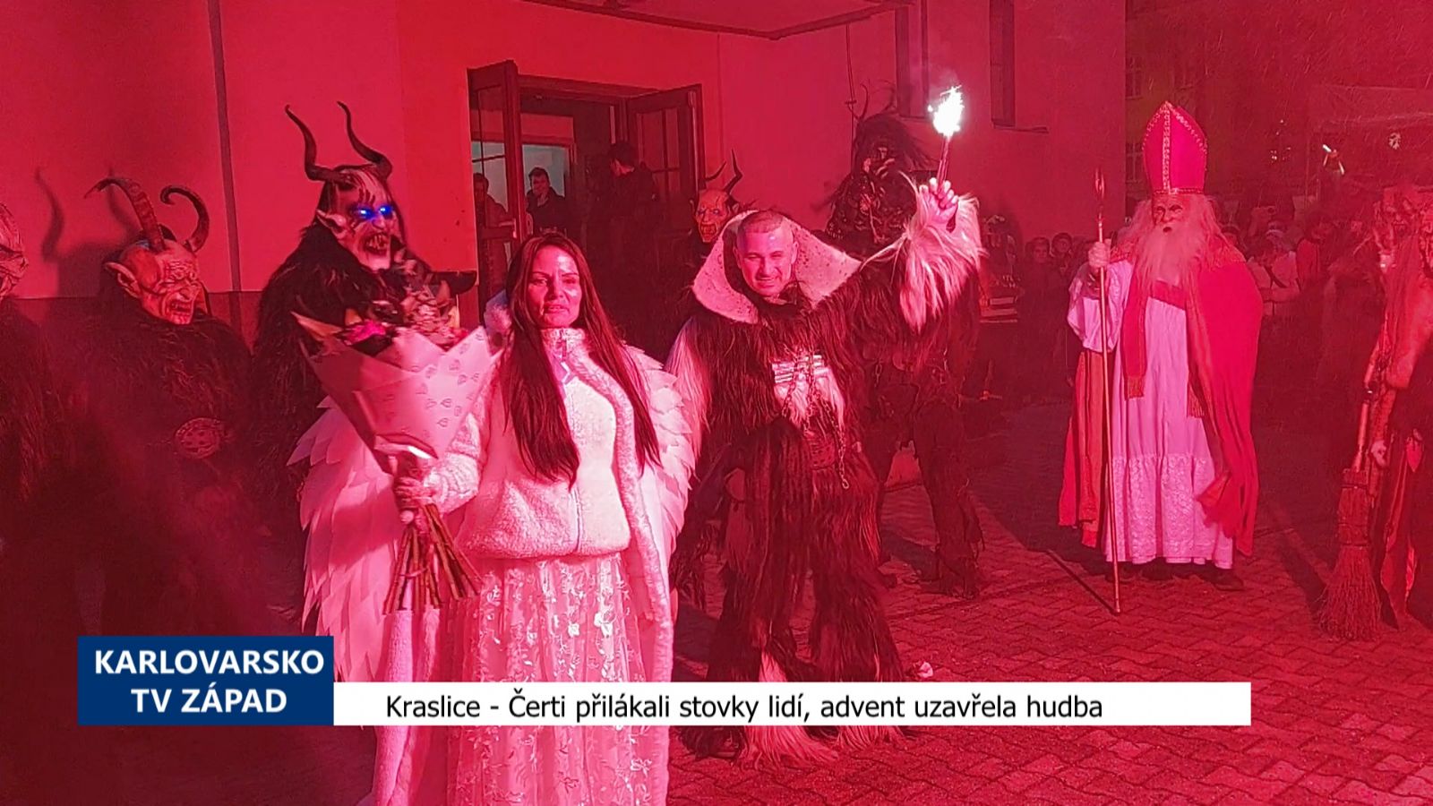 Kraslice: Čerti přilákali stovky lidí, advent uzavřela hudba (TV Západ)