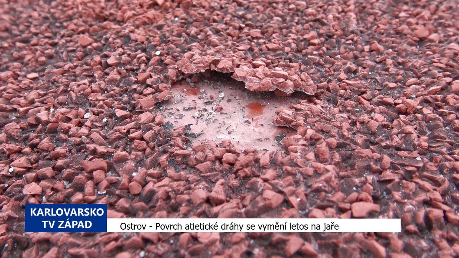 Ostrov: Povrch atletické dráhy se vymění letos na jaře (TV Západ)