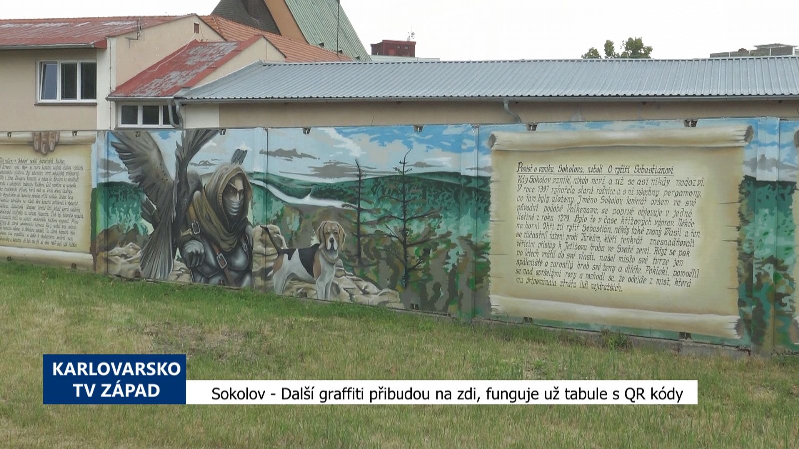 Sokolov: Další graffiti přibudou na zdi, funguje už tabule s QR kódy (TV Západ)