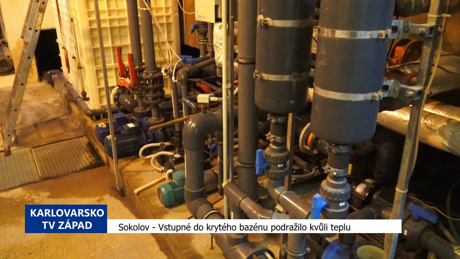 Sokolov: Vstupné do krytého bazénu podražilo kvůli teplu (TV Západ)