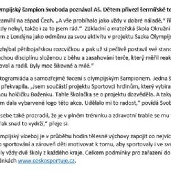 Aš: Olympijský šampion David Svoboda navštívil ZŠ a MŠ