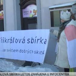 Cheb: Tříkrálová sbírka letos zahájena u Infocentra (TV Západ)