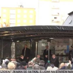 Sokolov: Prezident Zeman se setkal s lidmi na Starém náměstí (TV Západ)