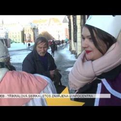 Cheb: Tříkrálová sbírka letos zahájena u Infocentra (TV Západ)
