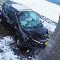 Karlovarsko: Řidič narazil s vozidlem do stromu