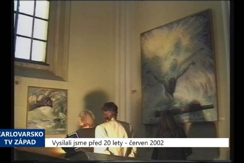 Foto: 2002 – Cheb: Václav Krob vystavuje v Galerii i kostele (TV Západ)