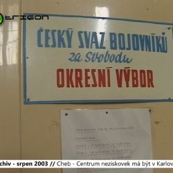 2003 – Cheb: Centrum neziskovek má být v Karlově 17 (TV Západ)