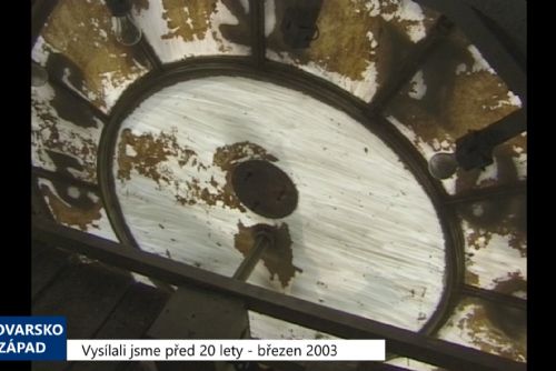 Foto: 2003 – Cheb: Dojde k opravě věžních hodin (TV Západ)
