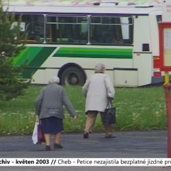 2003 – Cheb: Petice nezajistila bezplatné jízdné pro seniory (TV Západ)