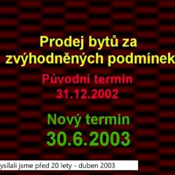 2003 – Cheb: Privatizace obecních bytů se prodlouží o půl roku (TV Západ)