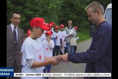 Foto: 2003 – Cheb, Sokolov: Proběhla dopravní akce Jablko a citron (TV Západ)