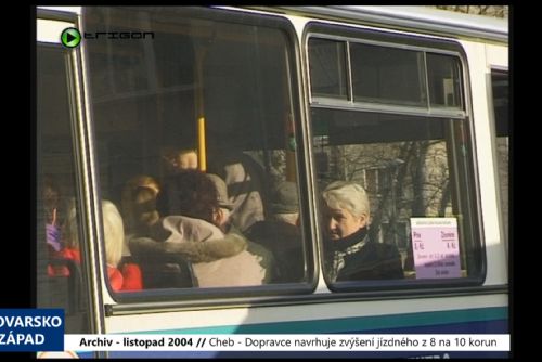 Foto: 2004 – Cheb: Dopravce navrhuje zvýšení jízdného z 8 na 10 korun (TV Západ)