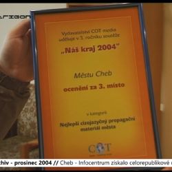 2004 – Cheb: Infocentrum získalo celorepublikové ocenění (TV Západ)