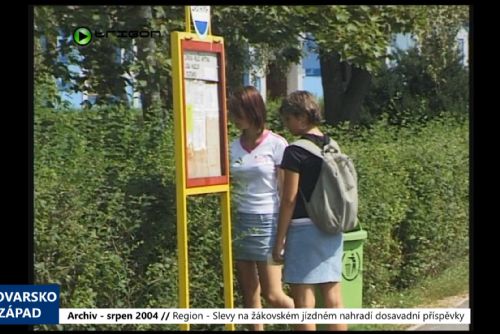 Foto: 2004 – Region: Slevy na žákovském jízdném nahradí dosavadní příspěvky (TV Západ)