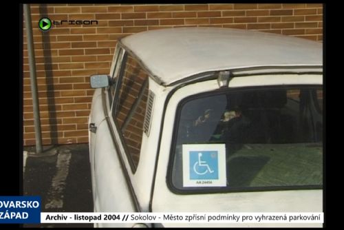 Foto: 2004 – Sokolov: Město zpřísní podmínky pro vyhrazená parkování (TV Západ)