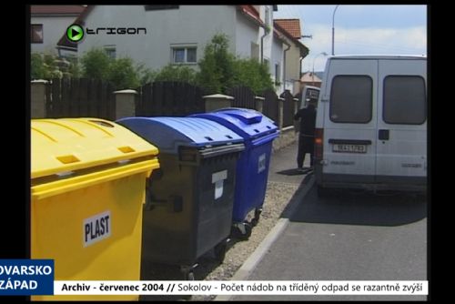 Foto: 2004 – Sokolov: Počet nádob na tříděný odpad se razantně zvýší (TV Západ)