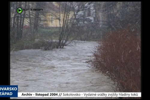 Foto: 2004 – Sokolovsko: Vydatné srážky zvýšily hladiny toků (TV Západ)