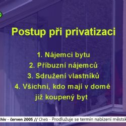 2005 – Cheb: Prodlužuje se termín nabízení městských bytů (TV Západ)
