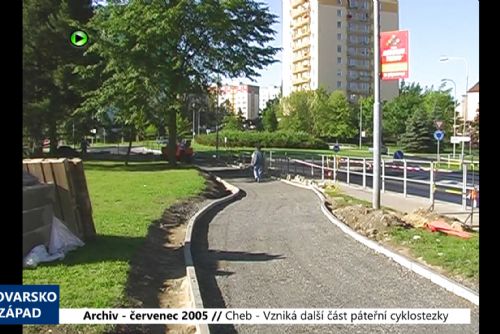 obrázek:2005 – Cheb: Vzniká další část páteřní cyklostezky (TV Západ)