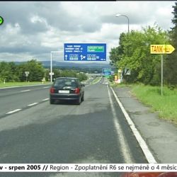 2005 – Region: Zpoplatnění R6 se nejméně o 4 měsíce odkládá (TV Západ)