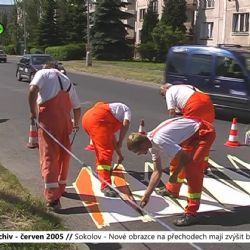 2005 – Sokolov: Nové obrazce na přechodech mají zvýšit bezpečnost (TV Západ)
