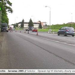 2005 – Sokolov: Opraven byl tři kilometry dlouhý úsek silnice (TV Západ)