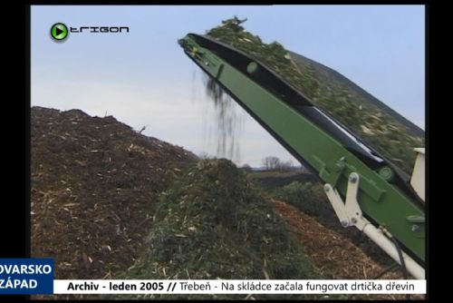 Foto: 2005 – Třebeň: Na skládce začala fungovat drtička dřevin (TV Západ)