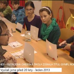 2013 – Cheb: Svobodná chebská škola získala titul Gympl roku (TV Západ)