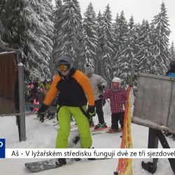 Aš: V lyžařském středisku fungují dvě ze tří sjezdovek (TV Západ)