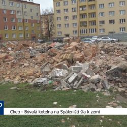 Cheb: Bývalá kotelna na Spáleniště šla k zemi (TV Západ)