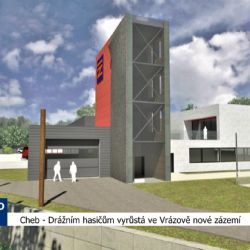 Cheb: Drážním hasičům vyrůstá ve Vrázově nové zázemí (TV Západ)