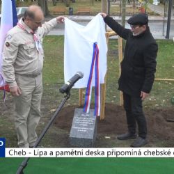 Cheb: Lípa a pamětní deska připomíná chebské občany (TV Západ)
