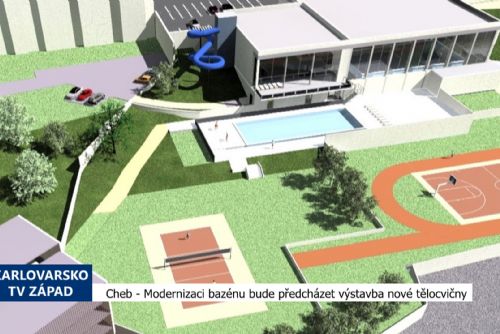 Foto: Cheb: Modernizaci bazénu bude předcházet výstavba nové tělocvičny (TV Západ)