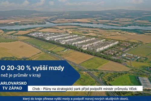 obrázek:Cheb: Plány na strategický park přijel podpořit ministr průmyslu Vlček (TV Západ)