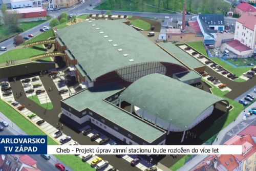 Foto: Cheb: Projekt úprav zimního stadionu a okolí bude rozložen do více let (TV Západ)