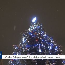 Cheb: Zahájení vánočních trhů provázelo zimní počasí (TV Západ)