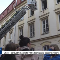 Cheb: Zdravotnická škola v Hradební zažila požární cvičení (TV Západ)