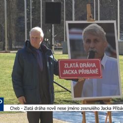 Cheb: Zlatá dráha nově nese jméno zesnulého Jacka Přibáně (TV Západ)