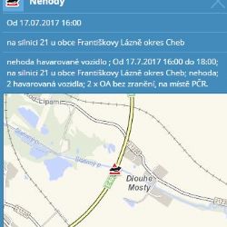 Františkovy Lázně: Kolaps dopravy po nehodě u Dlouhých mostů