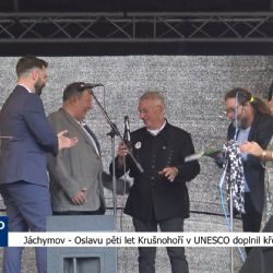 Jáchymov: Oslavu pěti let Krušnohoří v UNESCO doplnil křest knihy (TV Západ)