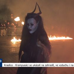 Kraslice: Krampusáci se ukázali na zahradě, ve vzduchu i na motorce (TV Západ)