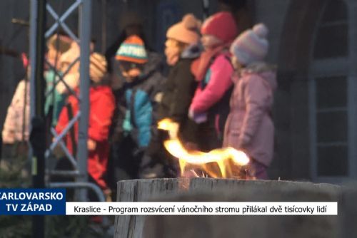 Foto: Kraslice: Program rozsvícení vánočního stromu přilákal dvě tisícovky lidí (TV Západ)