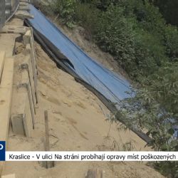 Kraslice: V ulici Na stráni probíhají opravy míst poškozených sesuvem (TV Západ)