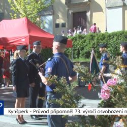 Kynšperk: Průvod připomněl 73. výročí osvobození města (TV Západ)