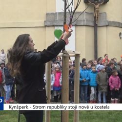 Kynšperk: Strom republiky stojí nově u kostela (TV Západ)