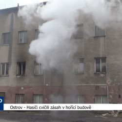 Ostrov: Hasiči cvičili zásah v hořící budově (TV Západ)